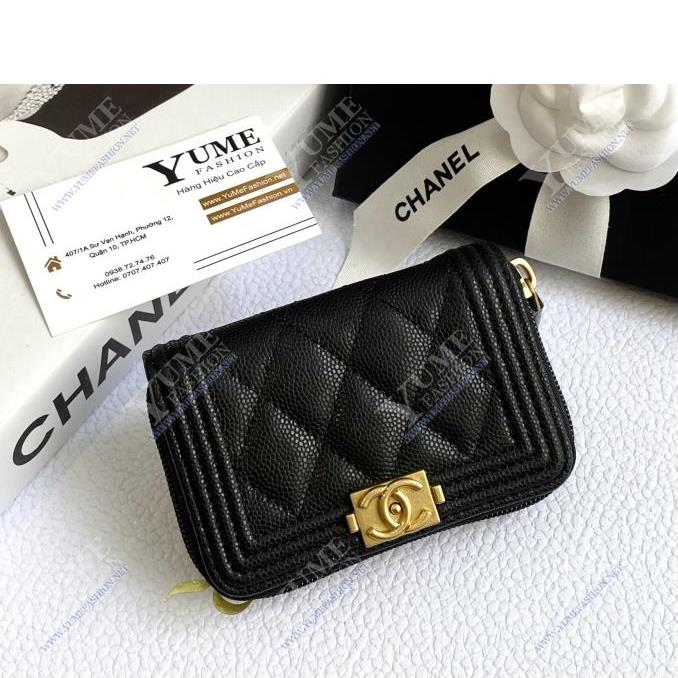 BÓP NỮ CHANEL Card Holder Caviar