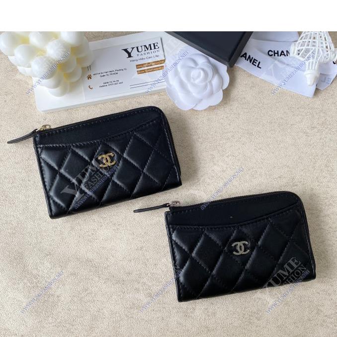 BÓP NỮ CHANEL&nbsp;Card- Lamskin- Dây kéo
