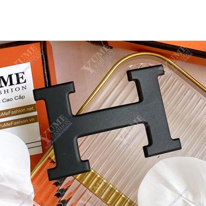 DÂY NỊT HERMES&nbsp;ÐEN NHÁM K LOGO