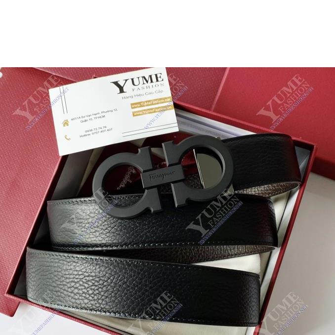 DÂY NỊT FERRAGAMO&nbsp;KHOÁ ÐEN NHÁM