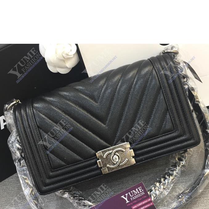 TÚI XÁCH CHANEL Boy V Caviar Leather