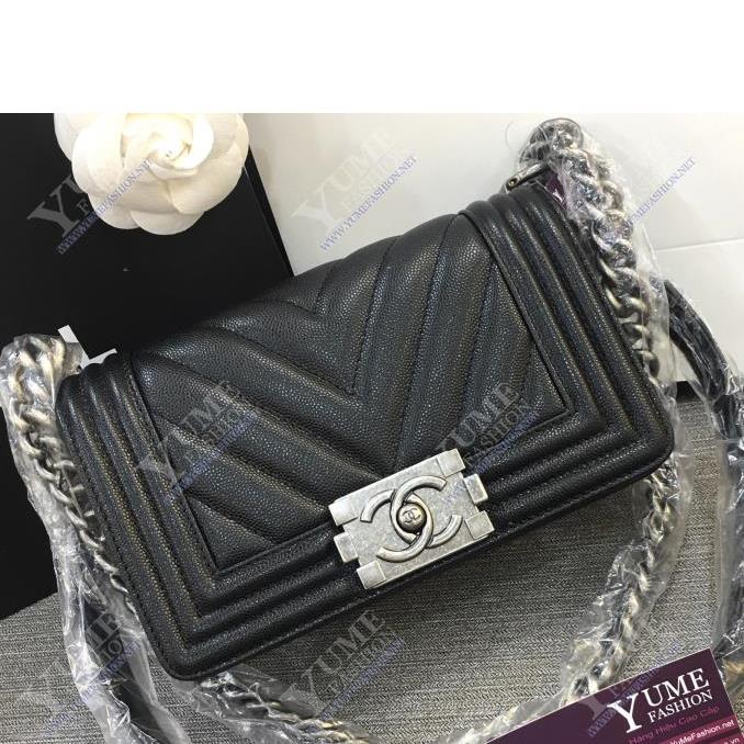 TÚI XÁCH CHANEL Boy V Caviar Leather